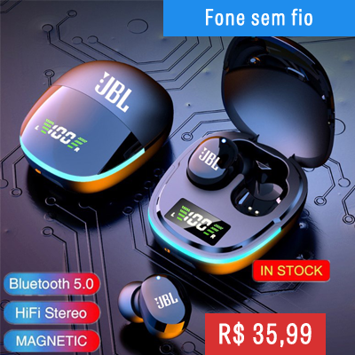 Fone De Ouvido Stereo Sem Fio TWS 5.0 Com Cancelamento De Ruído